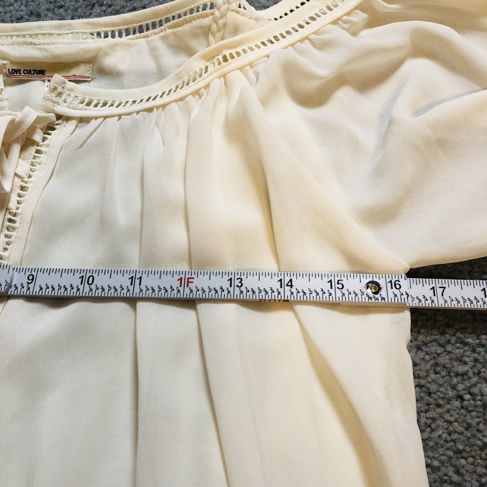 Love Culture Layered Mini Dress Sz S Cold Shoulder Ivory Belted Tassels Coastal - Picture 10 of 13